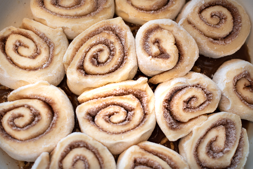 Close up on cinnamon rolls