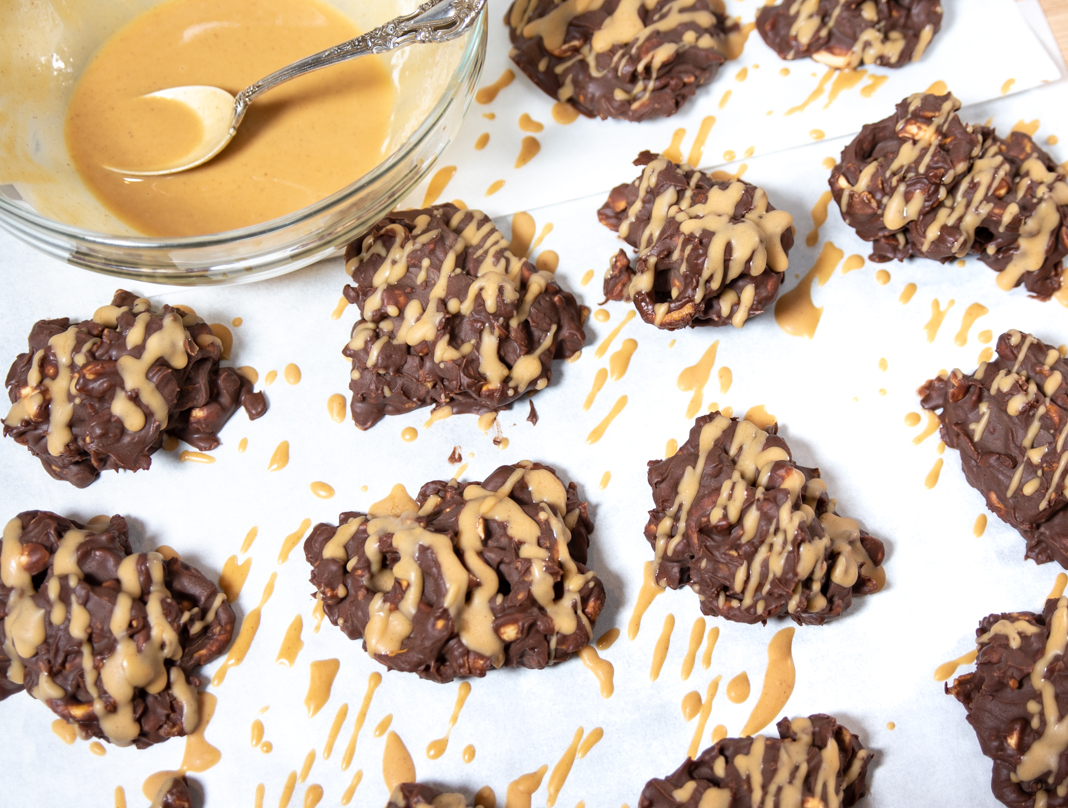 Chocolate Peanut Butter Pretzel Clusters