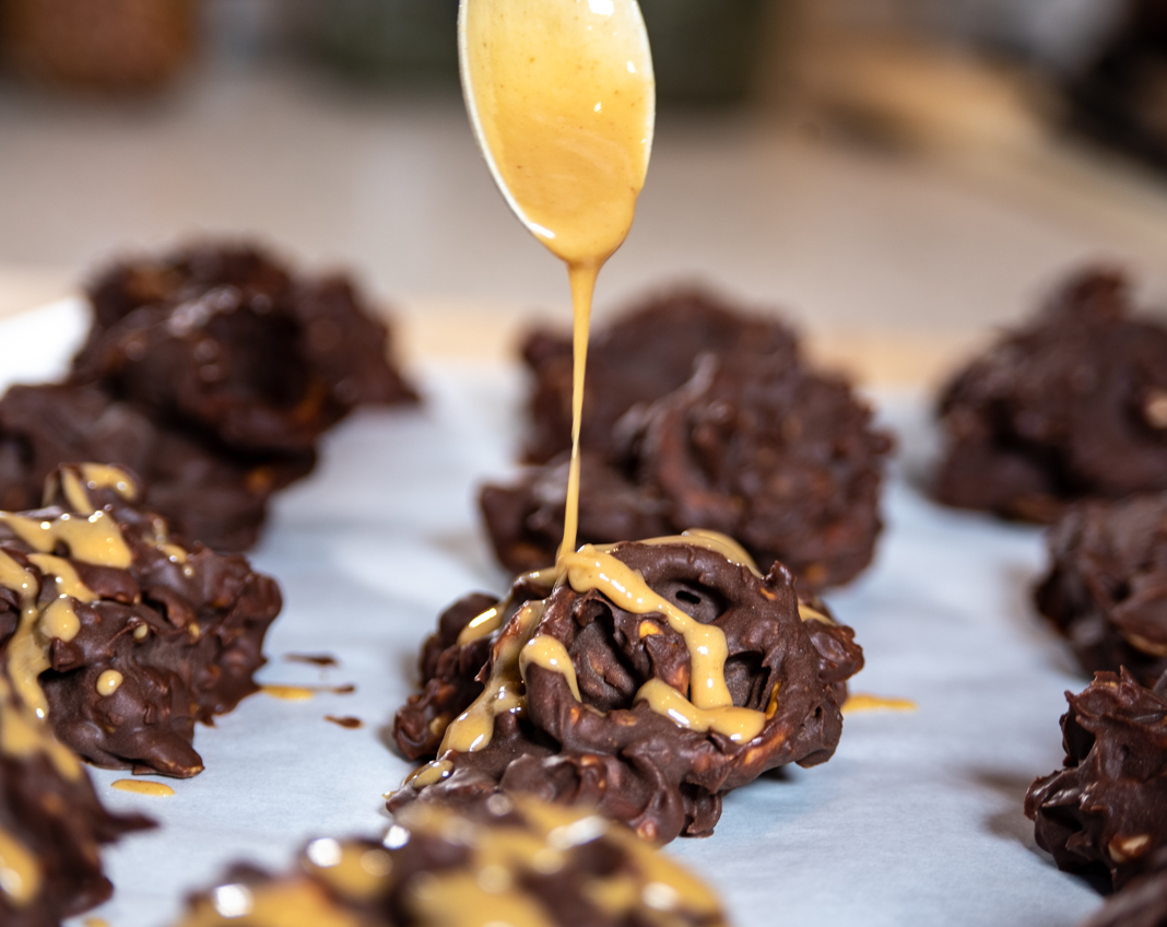 Chocolate Peanut Butter Pretzel Clusters